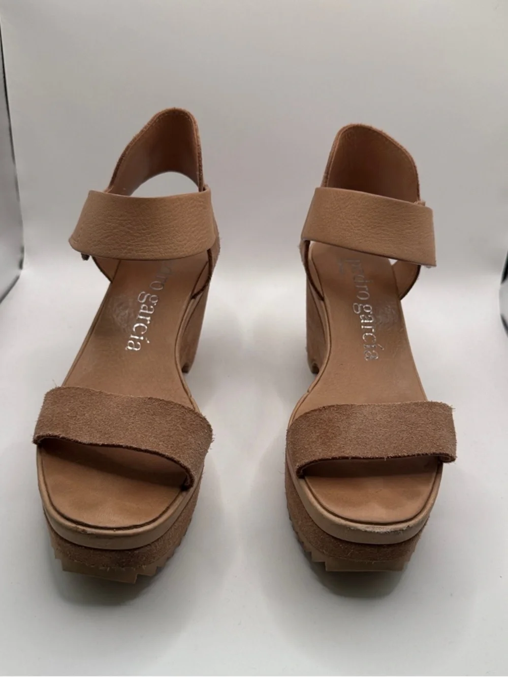 Pedro Garcia Suede Platform Sandals - Nude/Tan